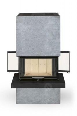 CARA C 02 serpentine - design fireplace with lifting door